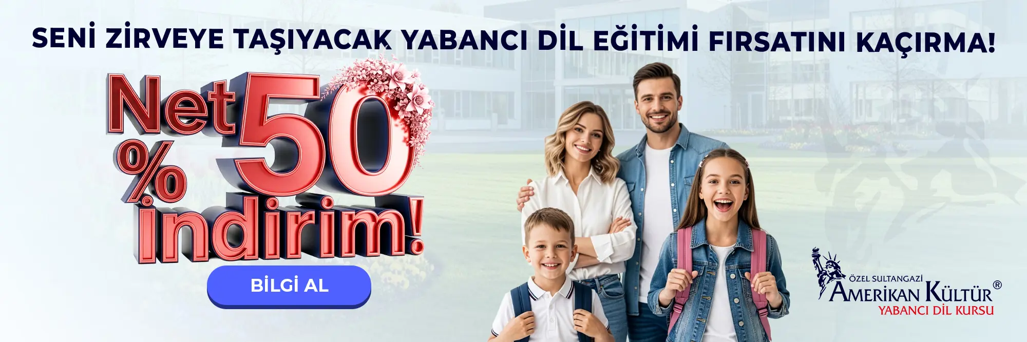 Sizi Zirveye Taşıyacak Yabancı Dil Eğitim Fırsatını Kaçırma! Net %50 İndirim!