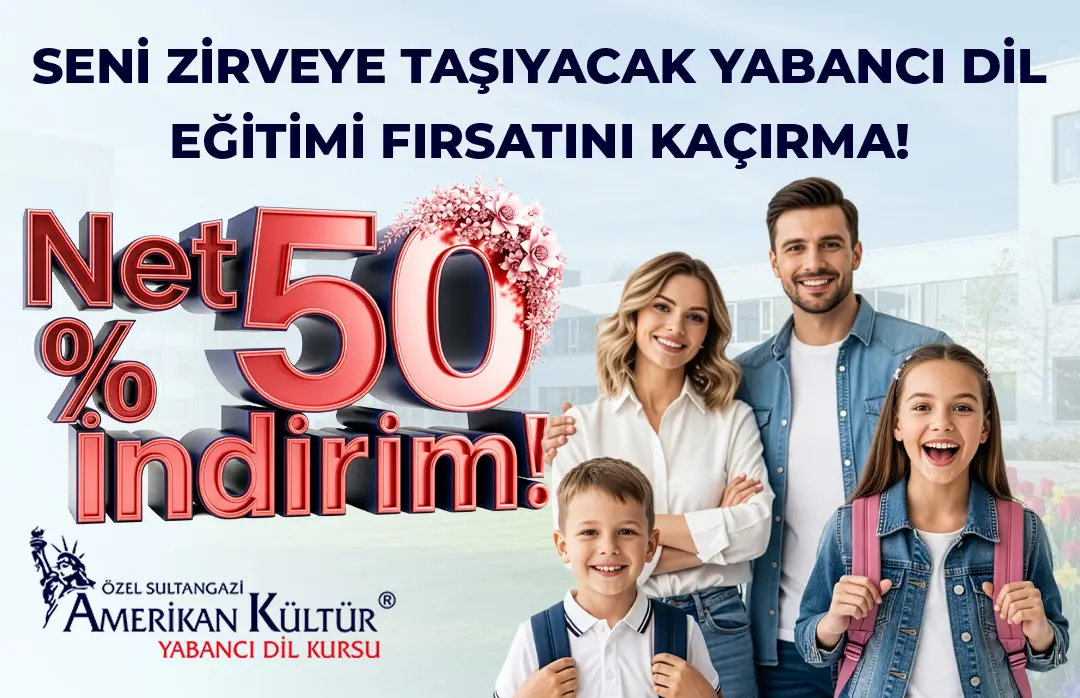 Sizi Zirveye Taşıyacak Yabancı Dil Eğitim Fırsatını Kaçırma! Net %50 İndirim!